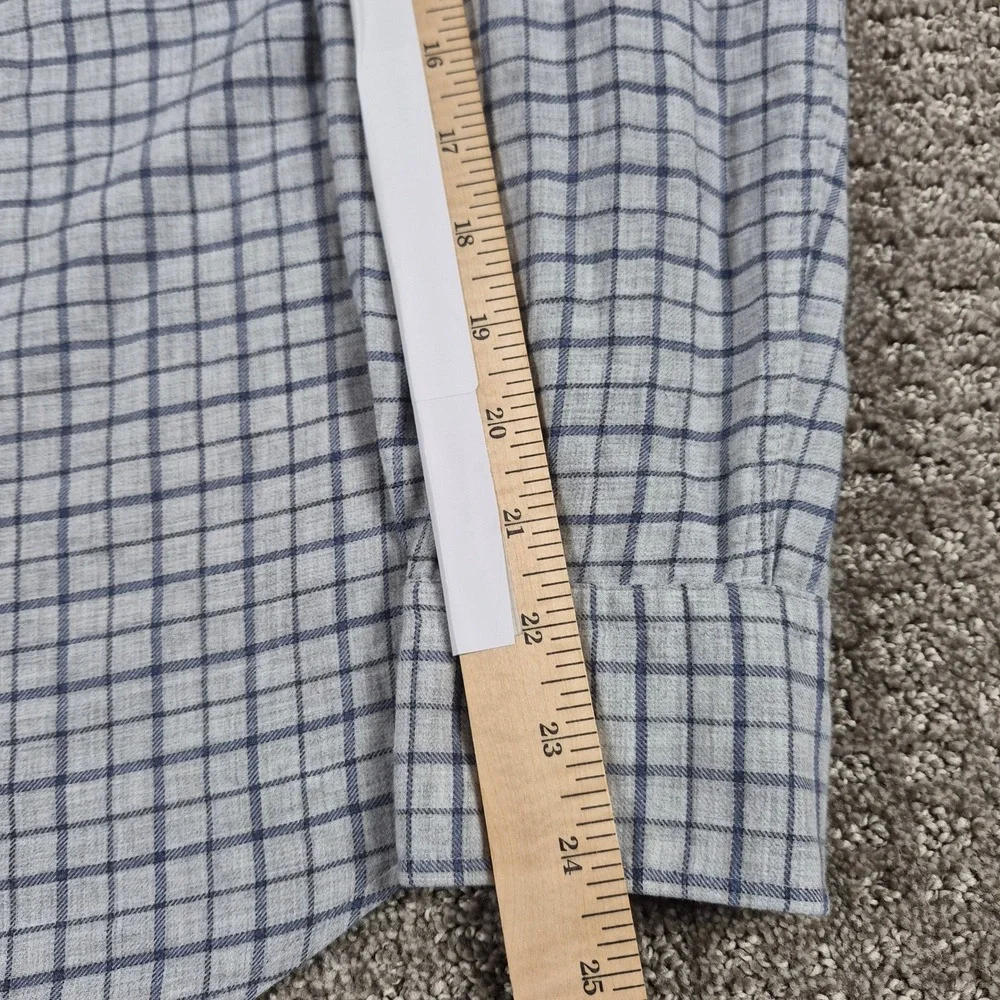 Faherty Shirt Mens M Gray Everyday Flannel Button down Morning Mist Windowpane
